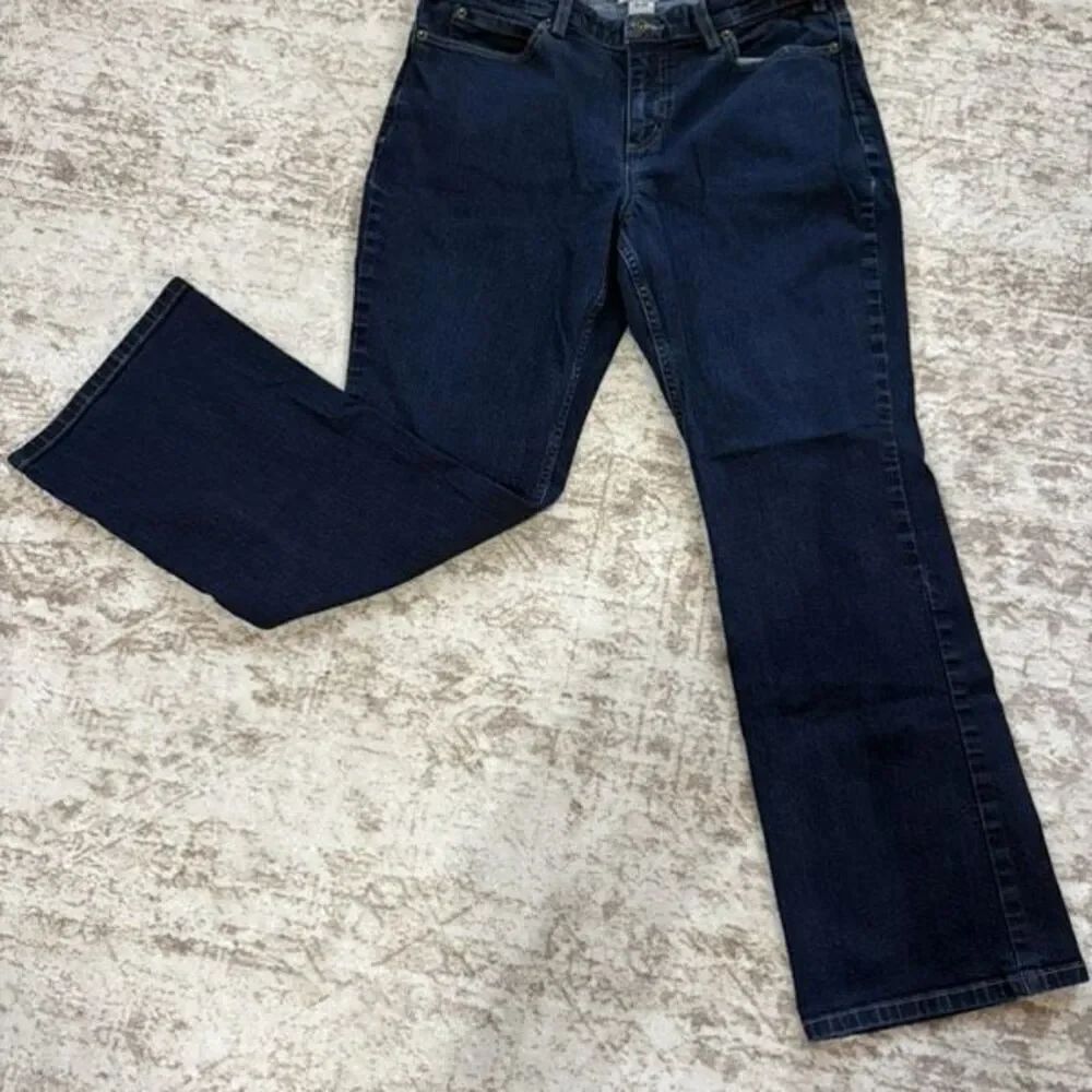 Duluth Trading Company Women's Mid-rise Bootcut Denim Jeans Dark Wash Size 12/29